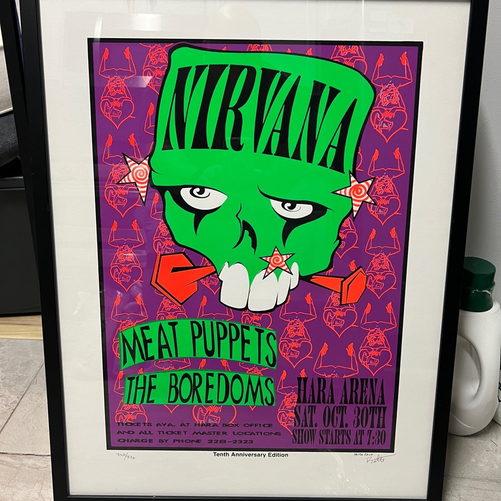 NIRVANA Green and Purple Skull Art Poster